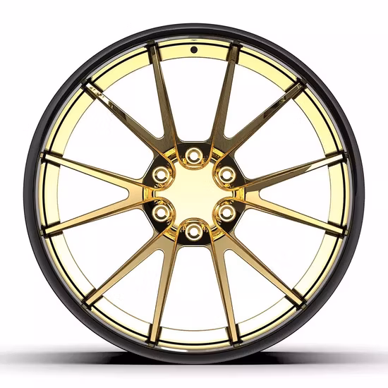 Kipardo 18 19 20 21 22 23 Inch Customized Golden Wheel Rim High Polished Deep Concave 2 3 Pieces Custom Forged Wheels 5X112 5X114.3 5X130 5X120 5X115 5X110
